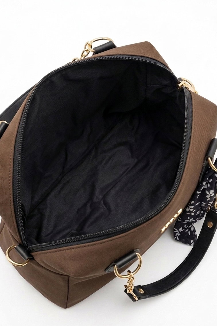 Kadın Kahve Suni Deri Flarlı Çantası - 28432-KAHVE - 3