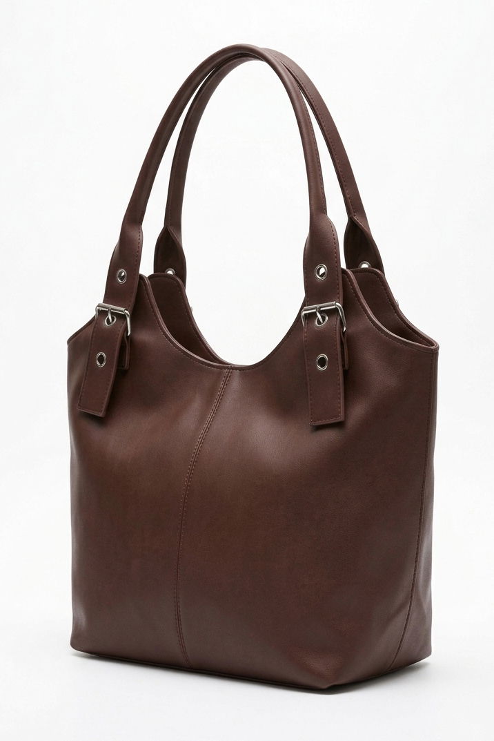 Kadın Kahve Suni Deri Omuz Çantası - 28325-KAHVE - 2