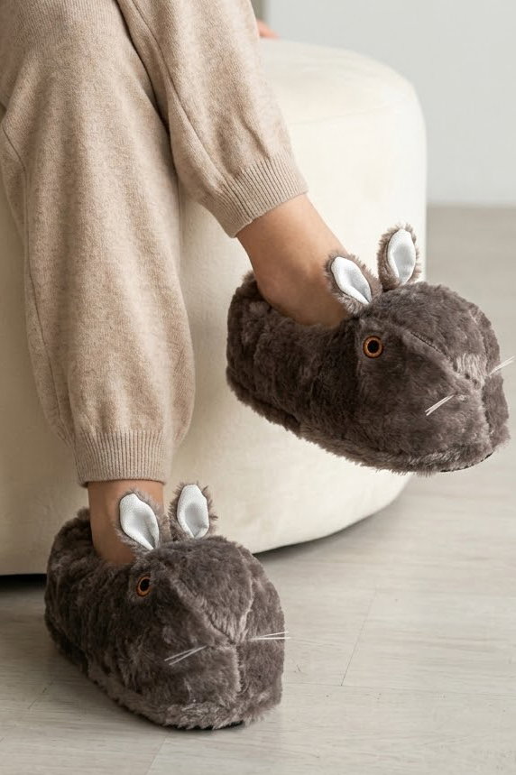 Kadın Kahve Tavşanlı Panduf - 29151-KAHVE - 1
