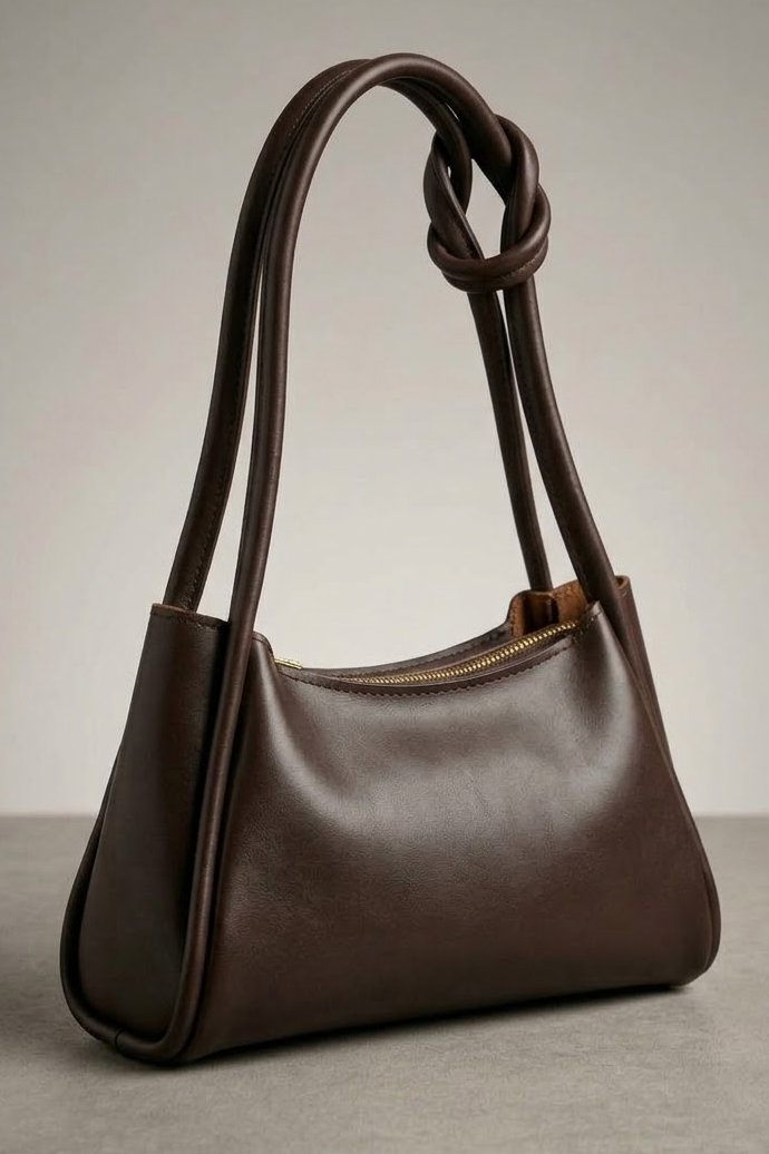 Kadın Kahve Tek Düğüm Detaylı Çanta - 29107-KAHVE - 2