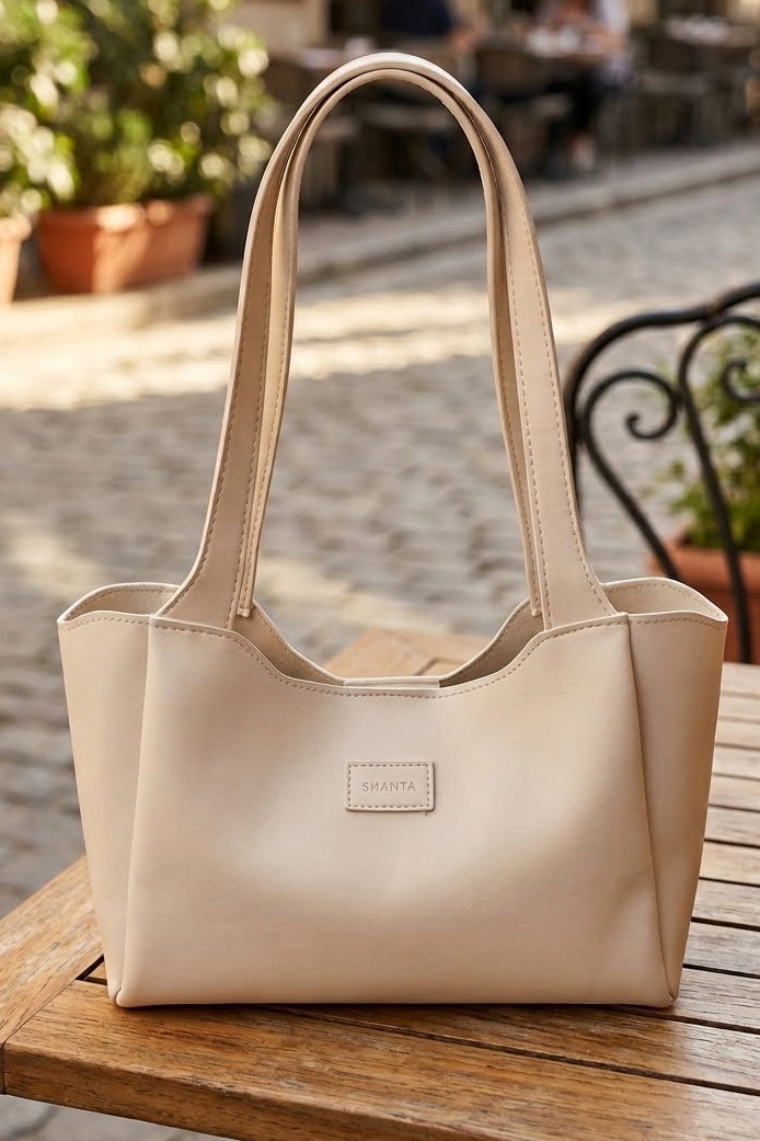 Kadın Krem Basic Kol Çantası - 28891-KREM - 1