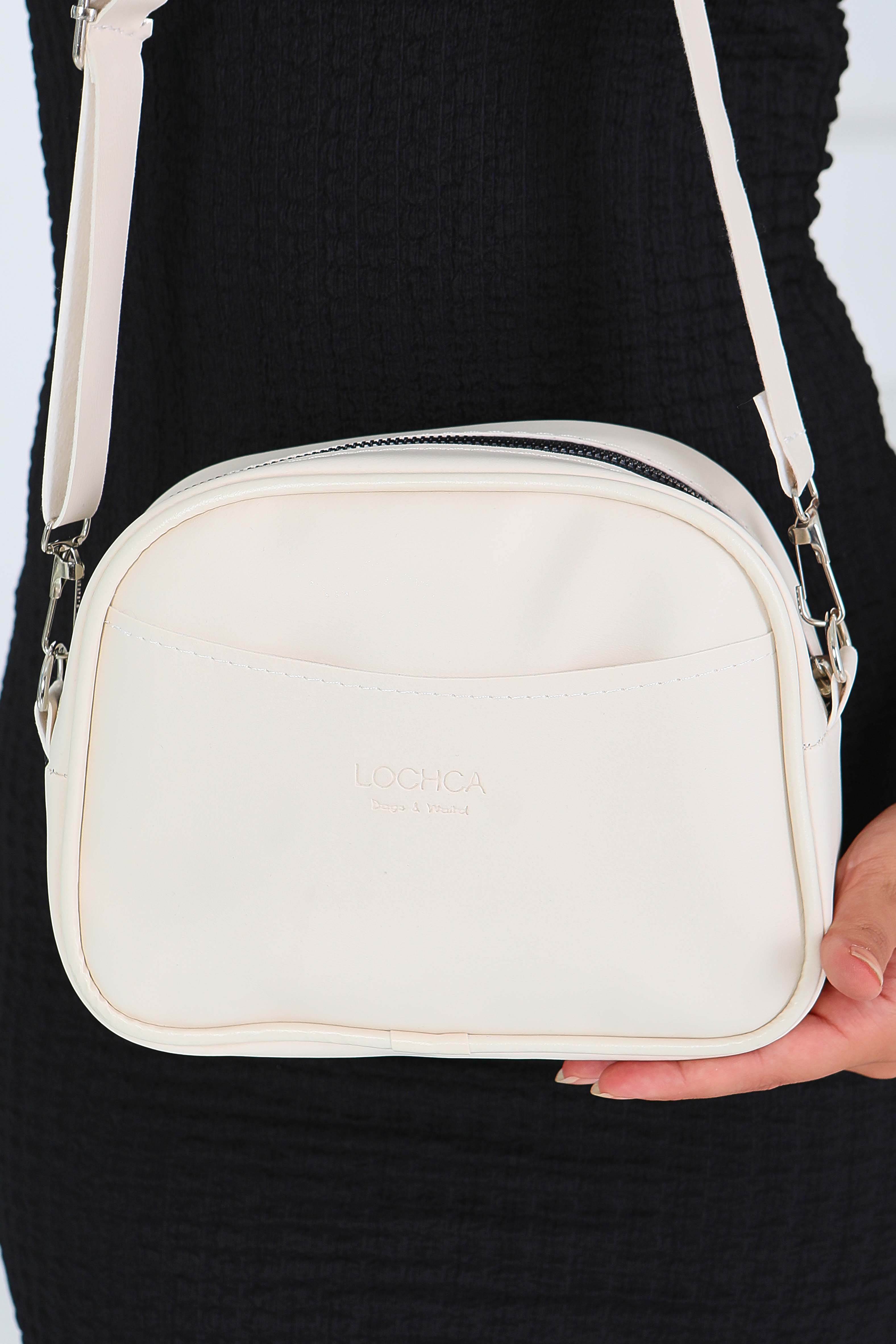 Kadın Krem Çanta - 27542 - 3