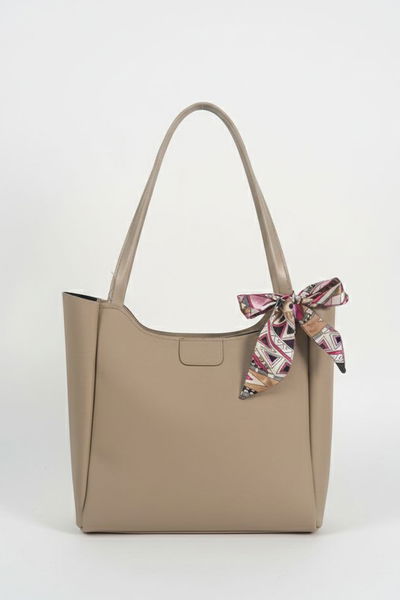 Kadın Krem Flarlı Kol Çanta - 28134-KREM 