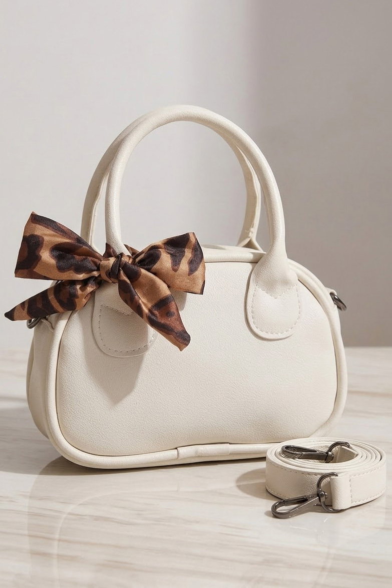 Kadın Krem Flarlı Mini El Çantası - 28552-KREM - 1