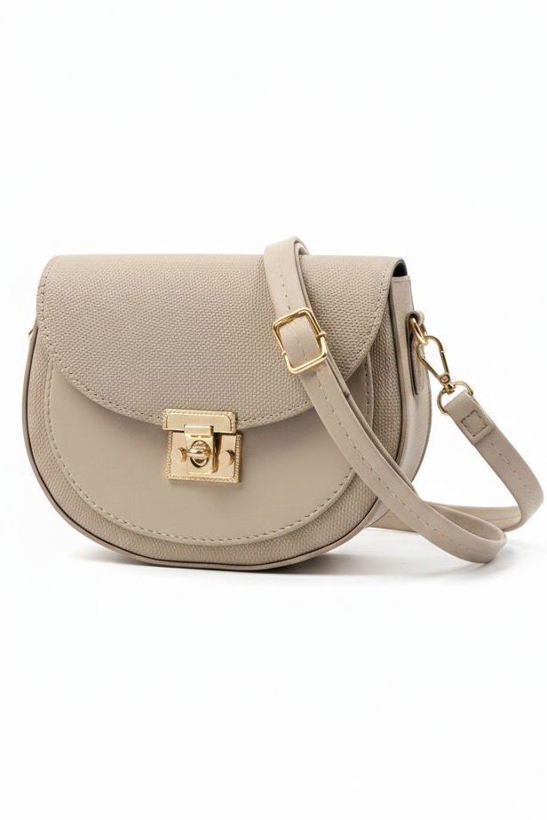 Kadın Krem Kapaklı Suni Deri Çanta - 28139-KREM - TOFİSA