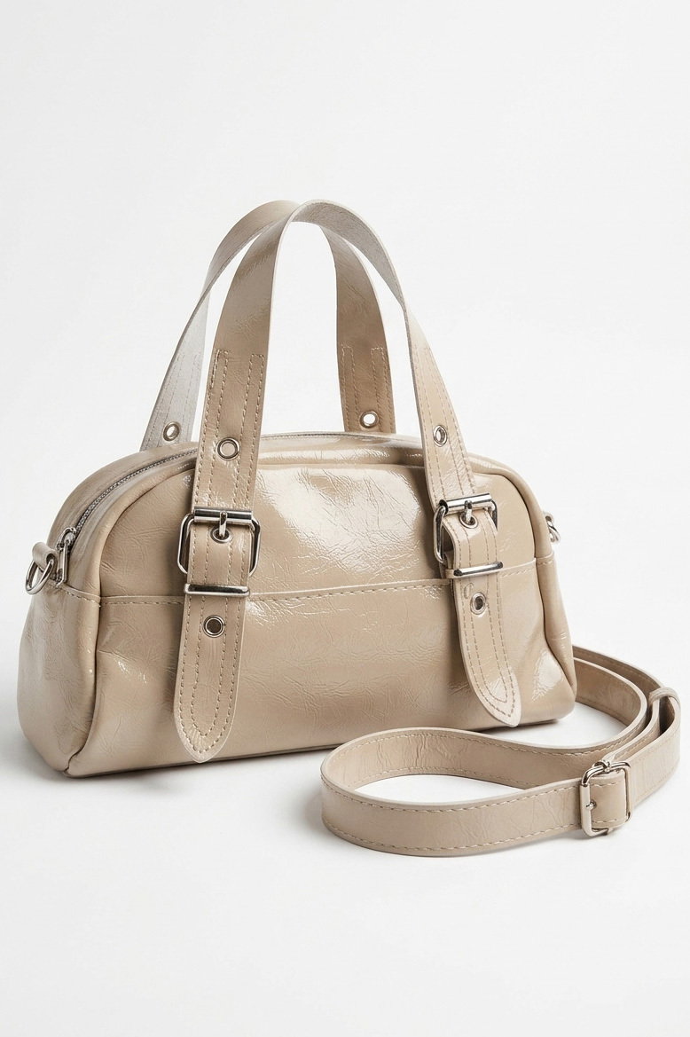 Kadın Krem Kemerli Omuz Çantası - 28376-KREM - 1