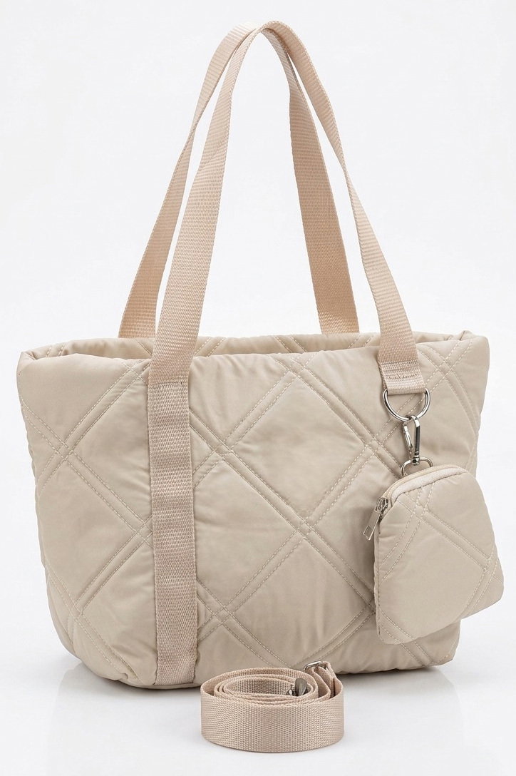 Kadın Krem Mini Cüzdan Detaylı Kol Çanta - 28375-KREM - 1