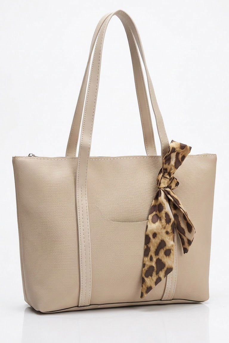 Kadın Krem Önde Cep Detaylı Flarlı Kol Çantası - 28320-KREM - 1