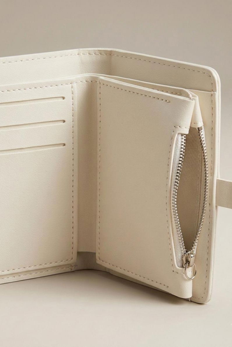 Kadın Krem Önü Cepli Mini Cüzdan - 28316-KREM - 3