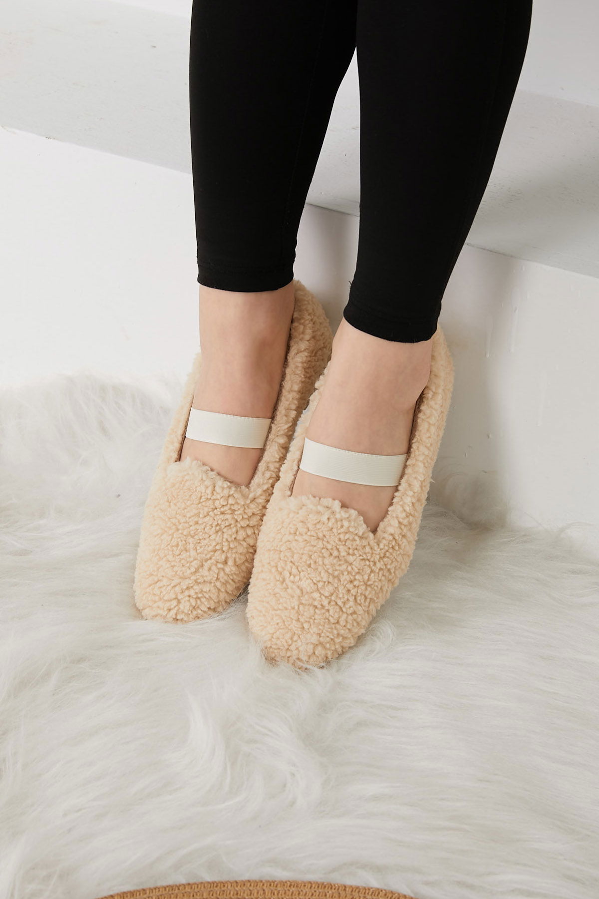 Kadın Krem Peluş Babet - 26651 - 3