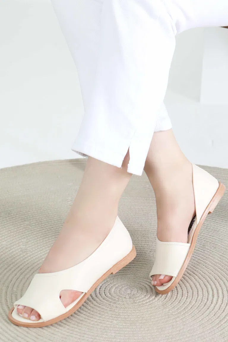 Kadın Krem Sandelet - 27420 - TOFİSA