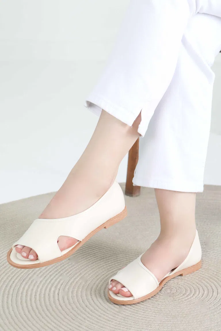 Kadın Krem Sandelet - 27420 - TOFİSA