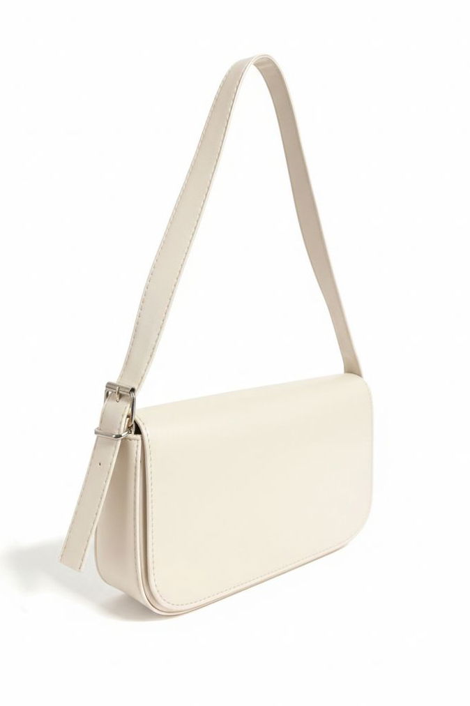Kadın Krem Suni Deri Omuz Çantası - 28171-KREM - 2