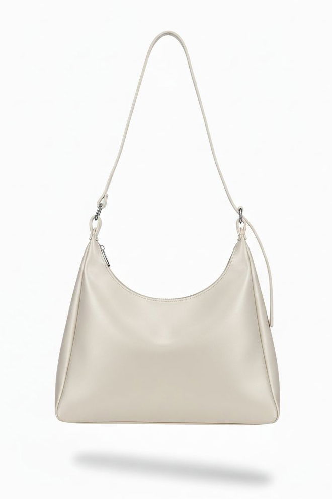 Kadın Krem Suni Deri Omuz Çantası - 28254-KREM - 2