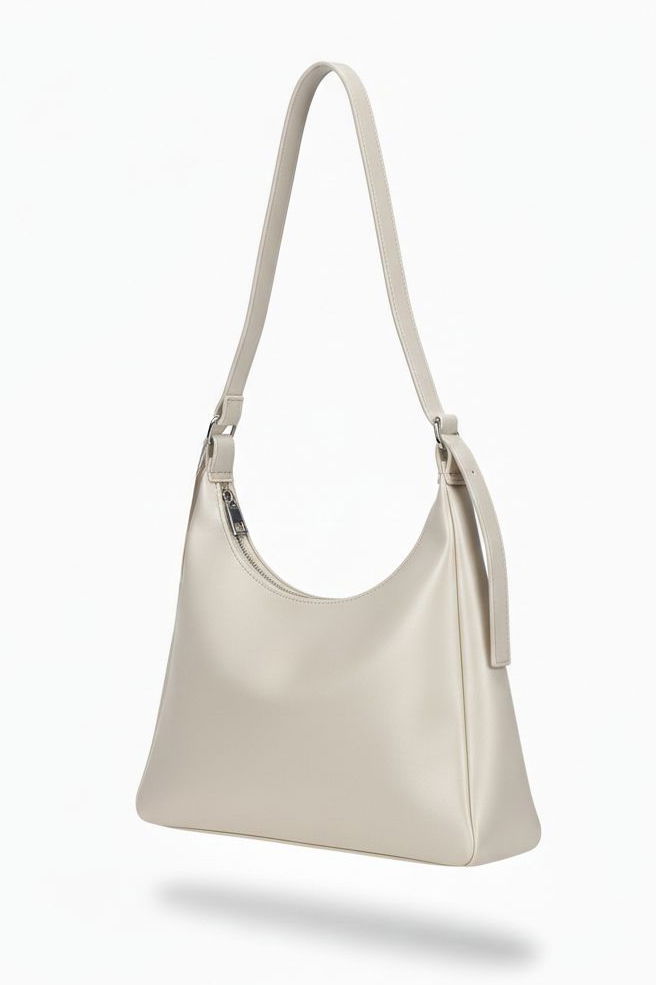 Kadın Krem Suni Deri Omuz Çantası - 28254-KREM - 1