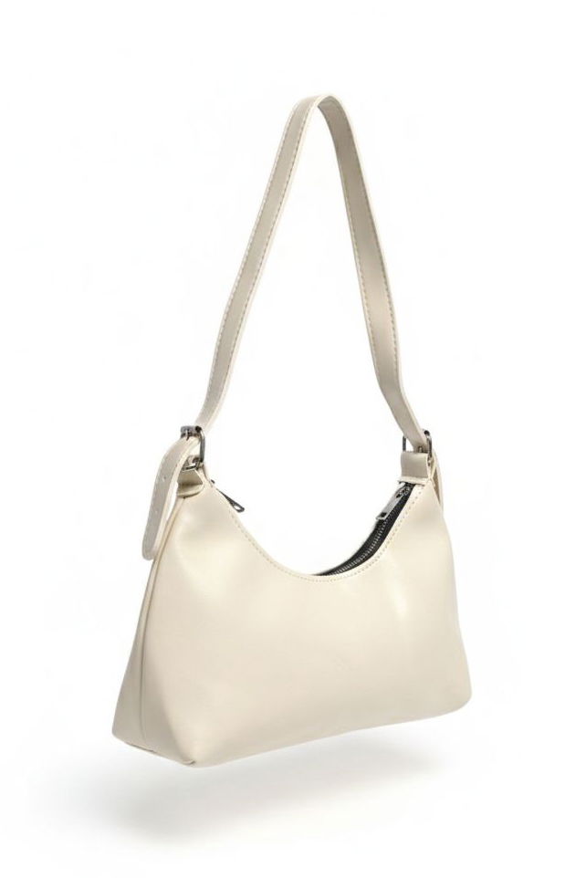 Kadın Krem Suni Deri Omuz Çantası - 28263-KREM - 1