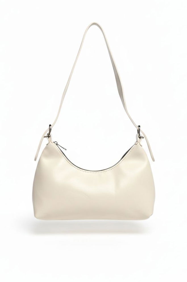 Kadın Krem Suni Deri Omuz Çantası - 28263-KREM - 2