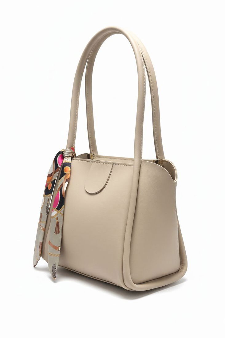 Kadın Krem Sunii Deri Flarlı Kol Çanta - 28185-KREM - TOFİSA