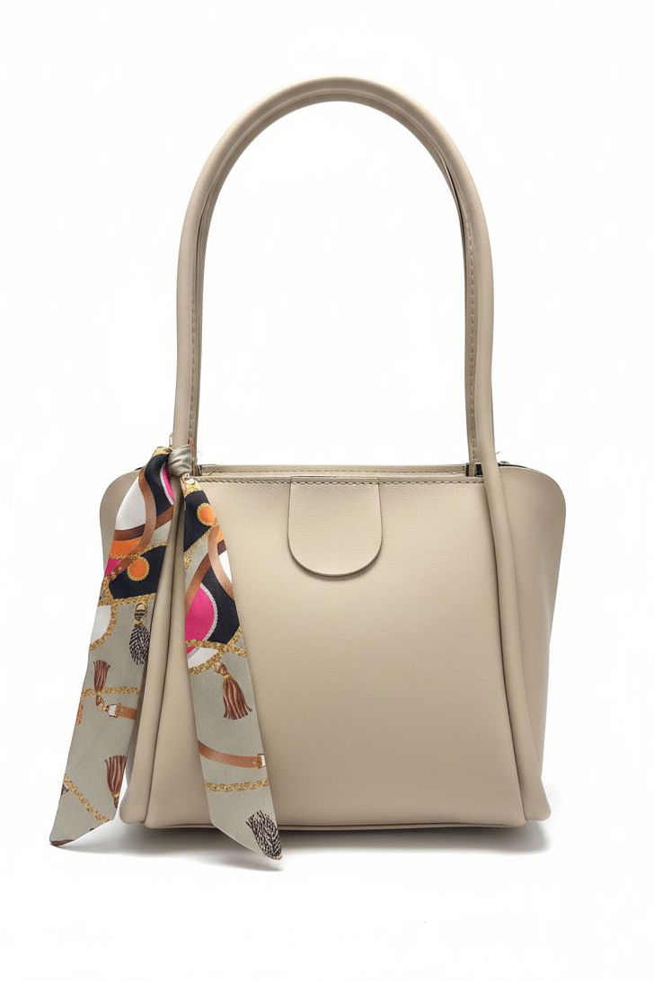 Kadın Krem Sunii Deri Flarlı Kol Çanta - 28185-KREM - TOFİSA