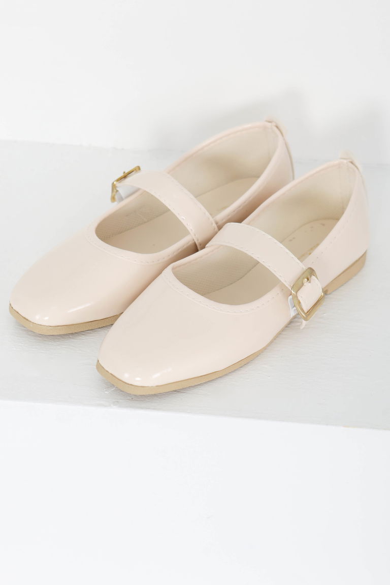 Kadın Krem Tokalı Babet - 27416 - TOFİSA