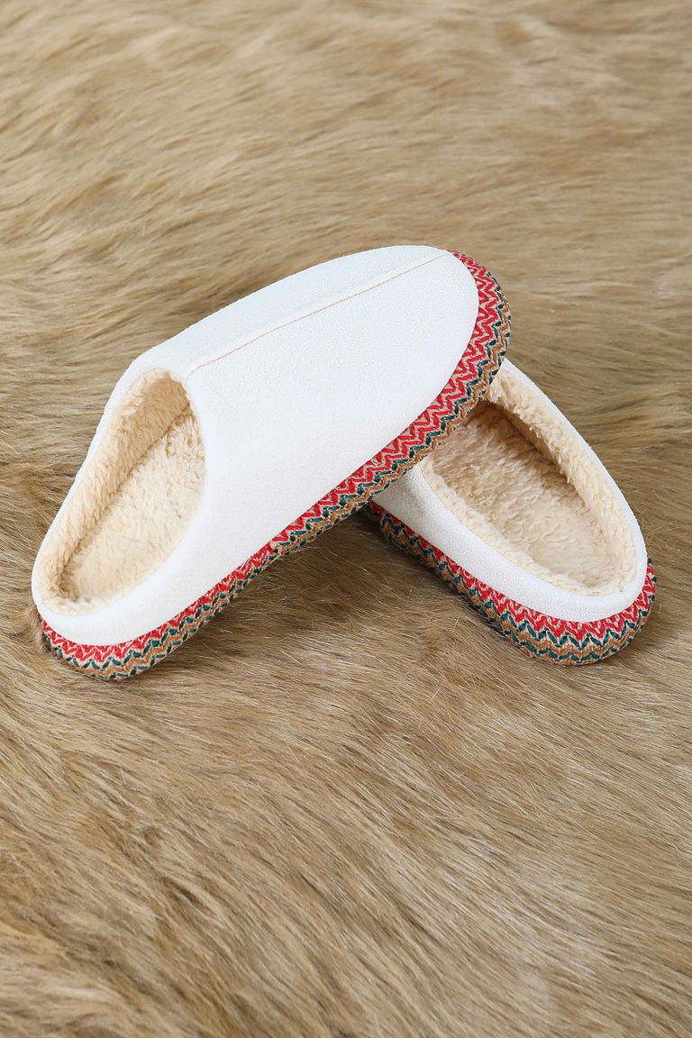 Kadın Krem Yanları Nakışlı Ev Terliği - 27781-KREM - TOFİSA