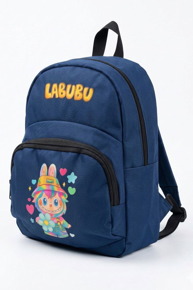 Kadın Lacivert Baskılı Sırt Çantası - 28313-LACIVERT - 1