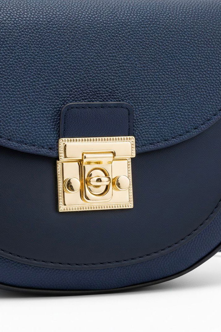 Kadın Lacivert Kapaklı Suni Deri Çanta - 28139-LACIVERT - 3