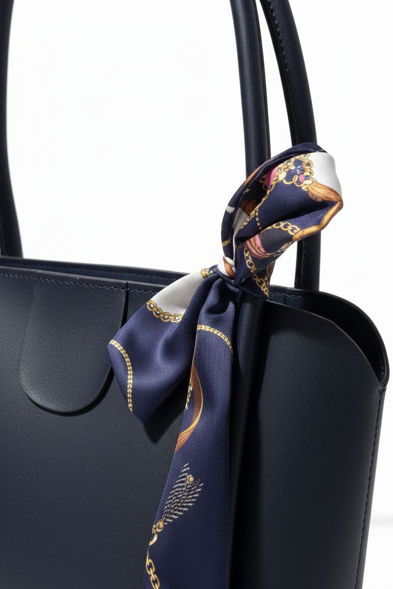 Kadın Lacivert Suni Deri Flarlı Kol Çanta - 28185-LACIVERT - 4