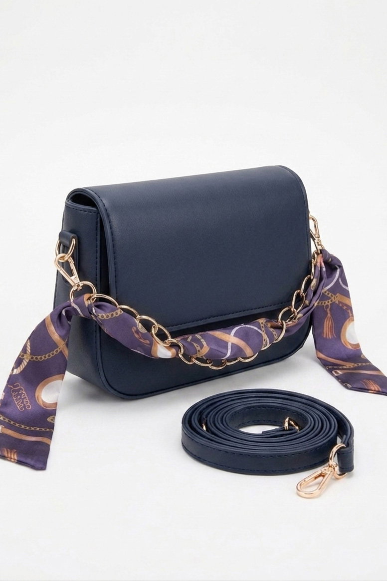 Kadın Lacivert Sunii Deri Flarlı Çanta - 28431-LACIVERT - 1