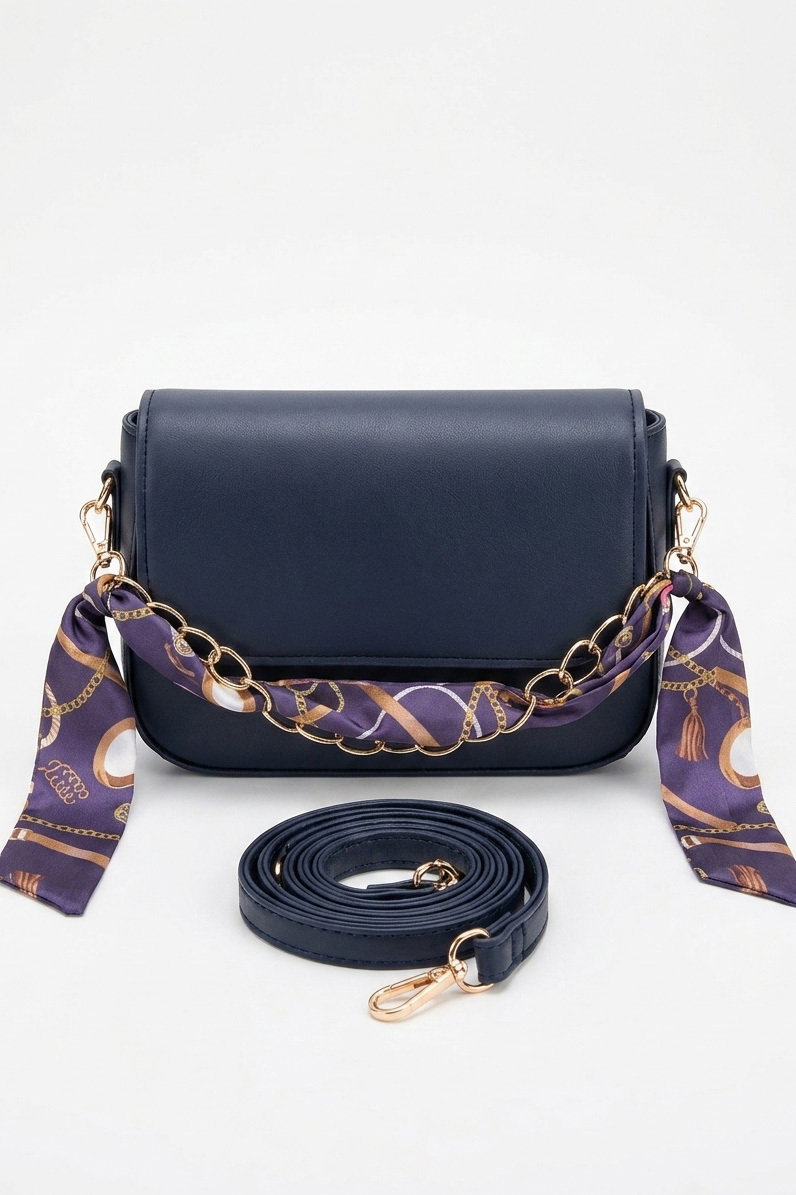 Kadın Lacivert Sunii Deri Flarlı Çanta - 28431-LACIVERT - 2