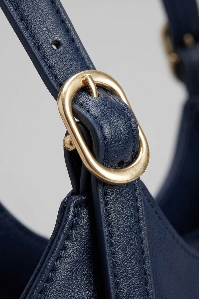 Kadın Lacivert Toka Detaylı Salaş Çanta - 29108-LACIVERT - 3