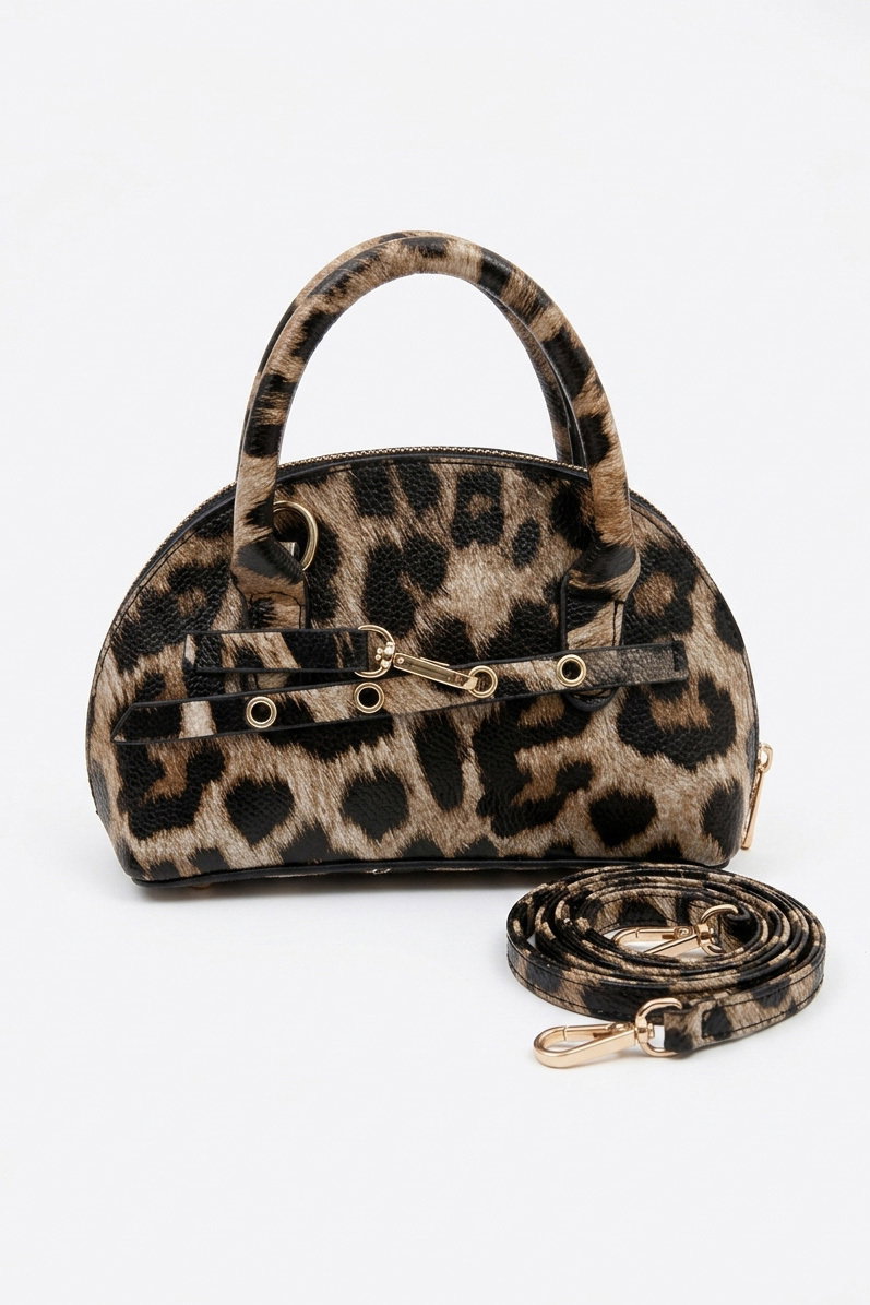 Kadın Leopar Kemer Detaylı Suni Deri Çanta - 28349-LEOPAR - 1