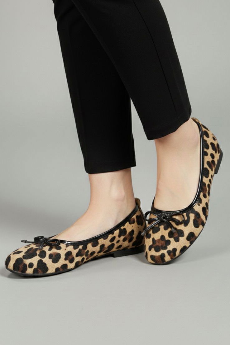 Kadın Leopar Leopar Detaylı Fiyonklu Babet - 28235-LEOPAR - 2