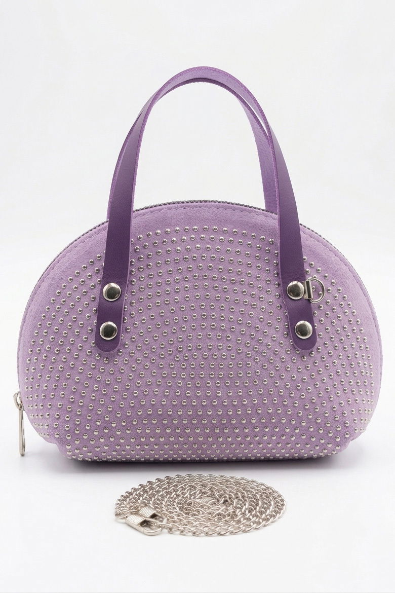 Kadın Lila Pullu Mini El Çantası - 28362-LILA - 1