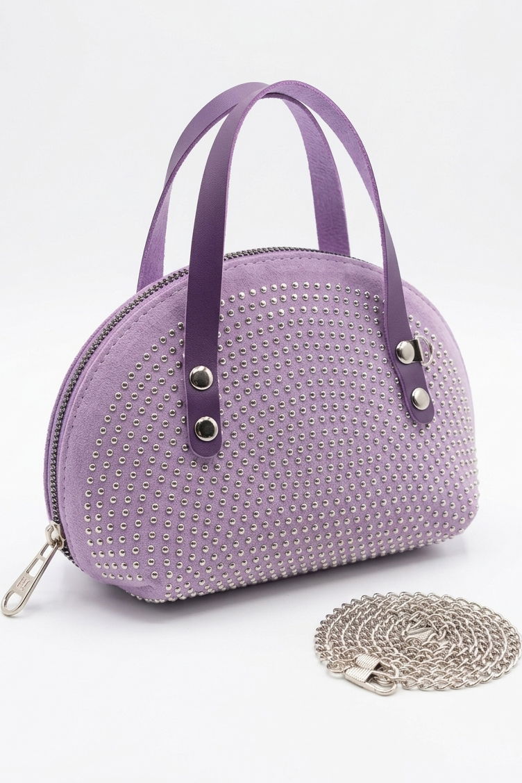 Kadın Lila Pullu Mini El Çantası - 28362-LILA - 2