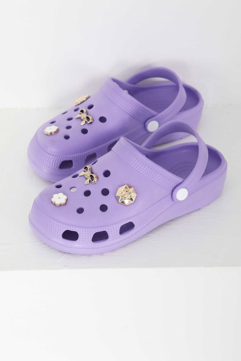 Kadın Lila Taşlı Terlik - 27411 - TOFİSA