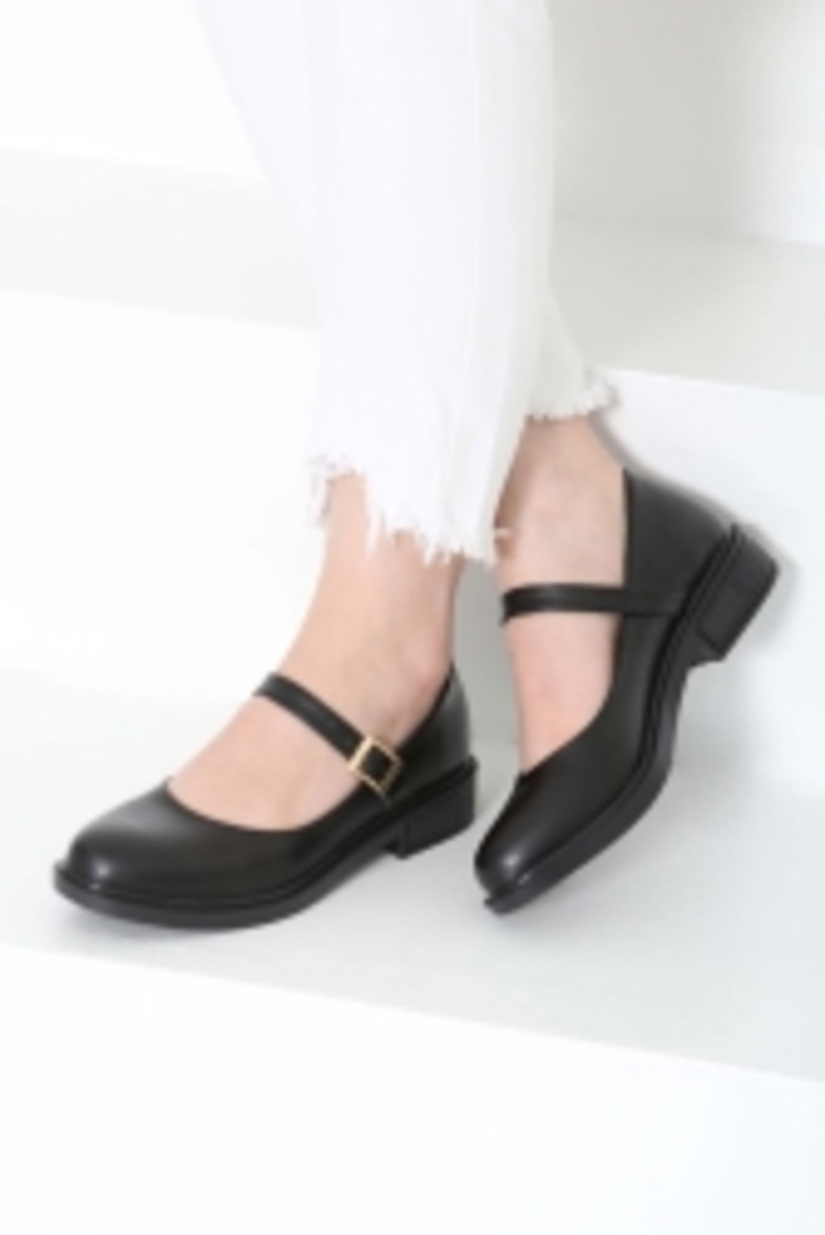 Kadın Mad Siyah Jane Kemer Detaylı Loafer Ayakkabı - 27145 - 5