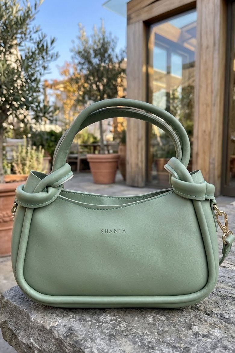 Kadın Mint Çift Düğüm Detaylı Çanta - 28888-MINT - 1