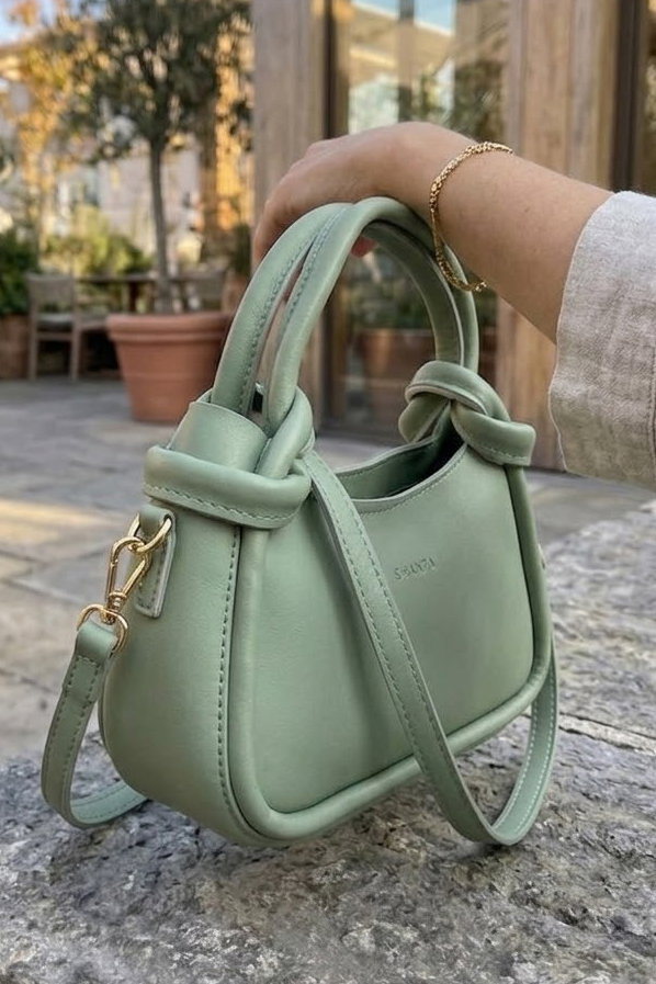 Kadın Mint Çift Düğüm Detaylı Çanta - 28888-MINT - 2