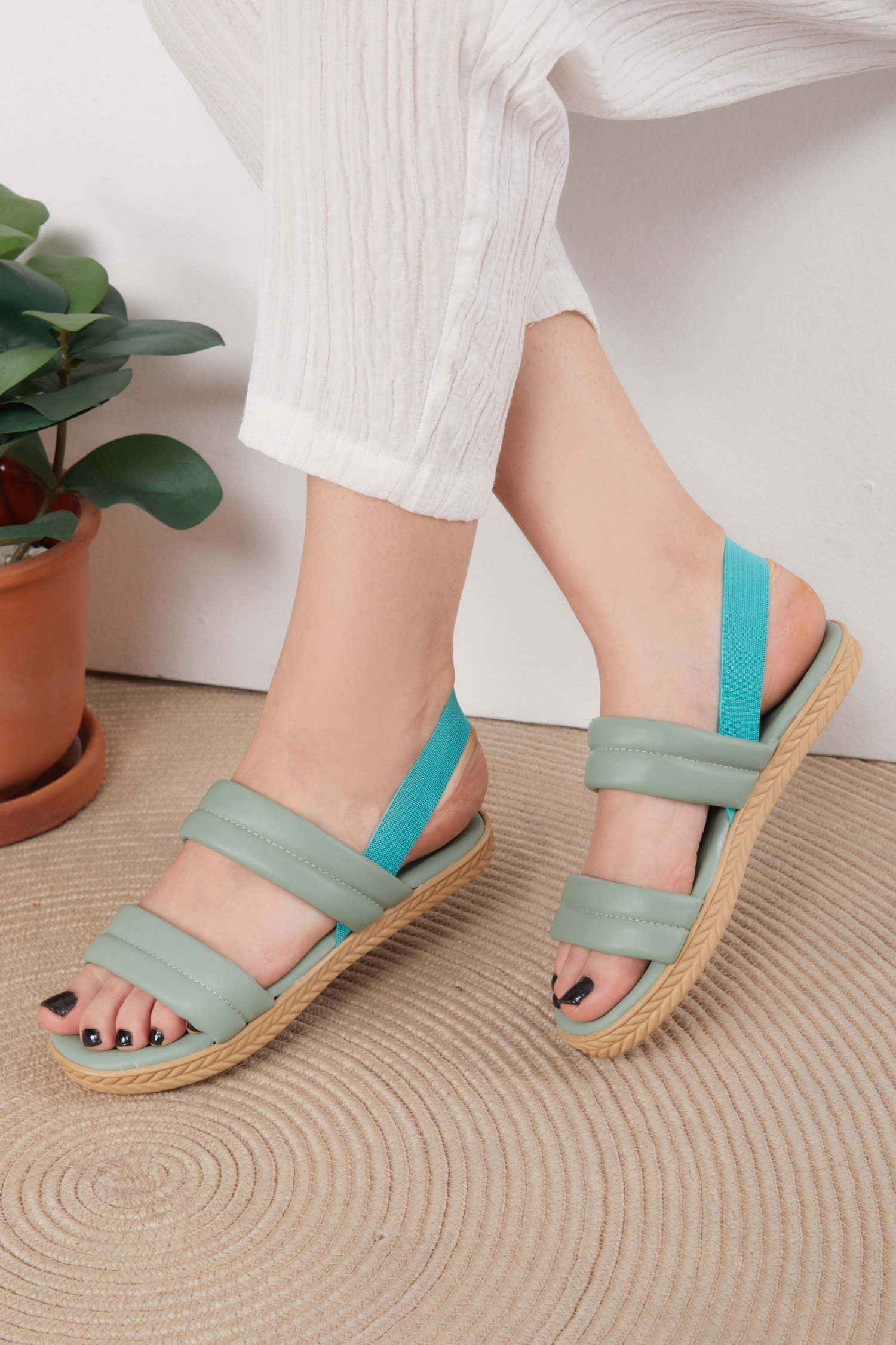Kadın Mint Sandalet - 25545 - 3