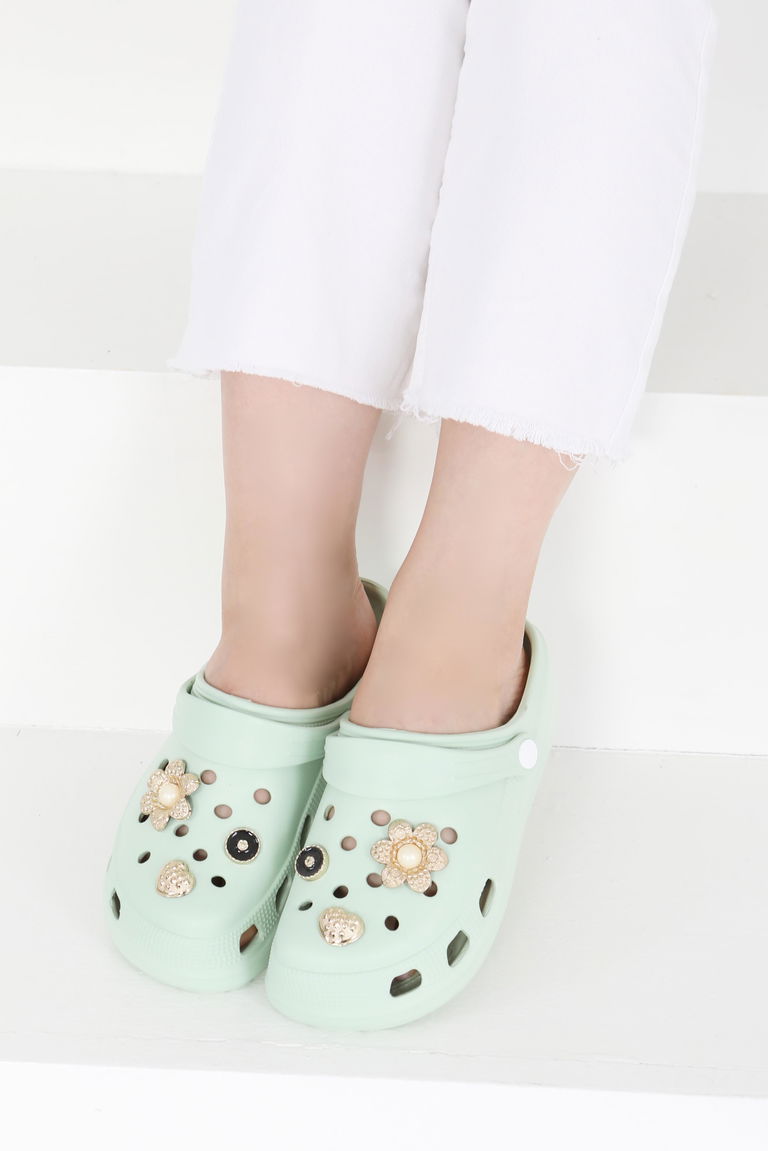 Kadın Mint Taşlı Terlik - 27411 - TOFİSA