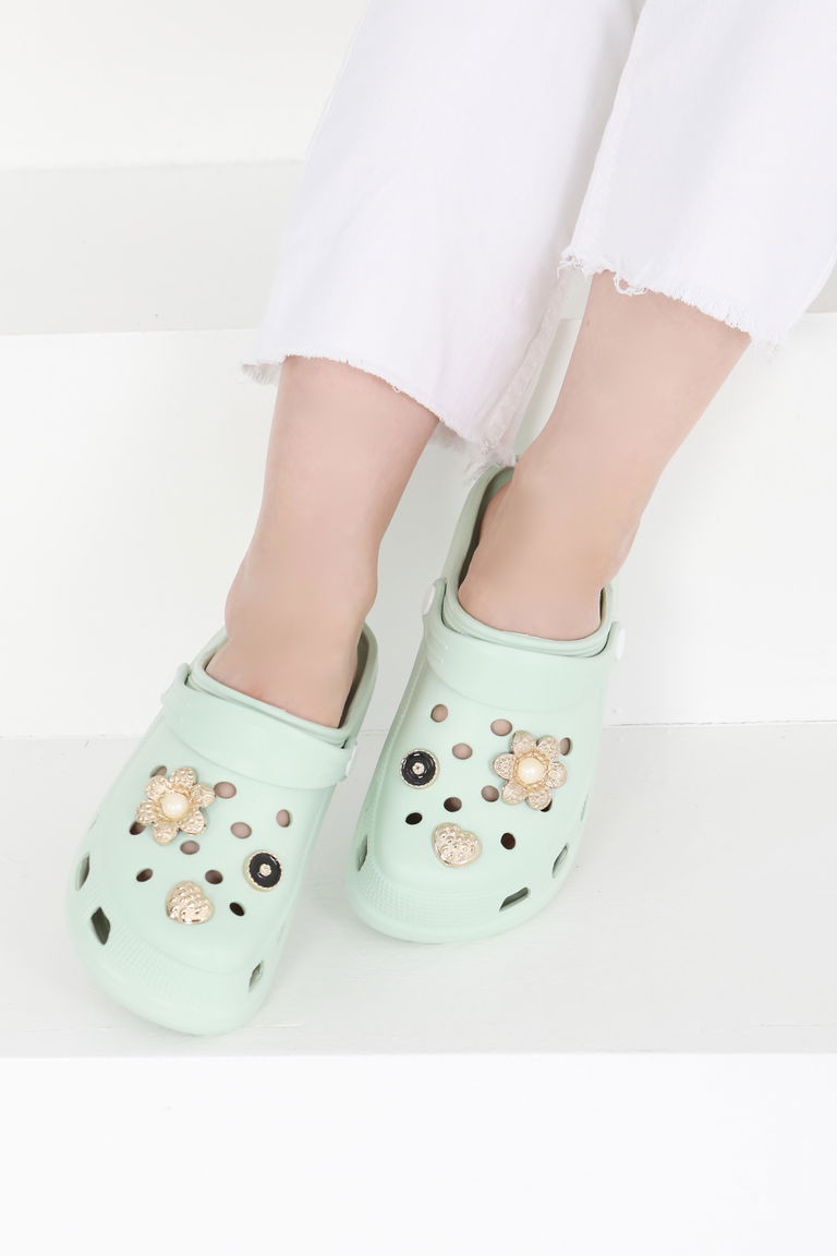 Kadın Mint Taşlı Terlik - 27411 - TOFİSA