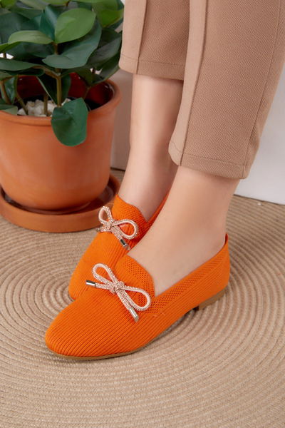 Kadın Oranj Tokalı Babet - 25728 