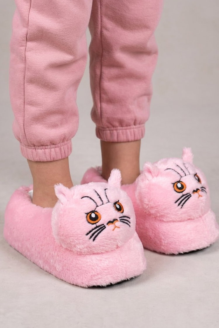 Kadın Pembe Hayvan Figürlü Panduf - 29206-PEMBE - 1