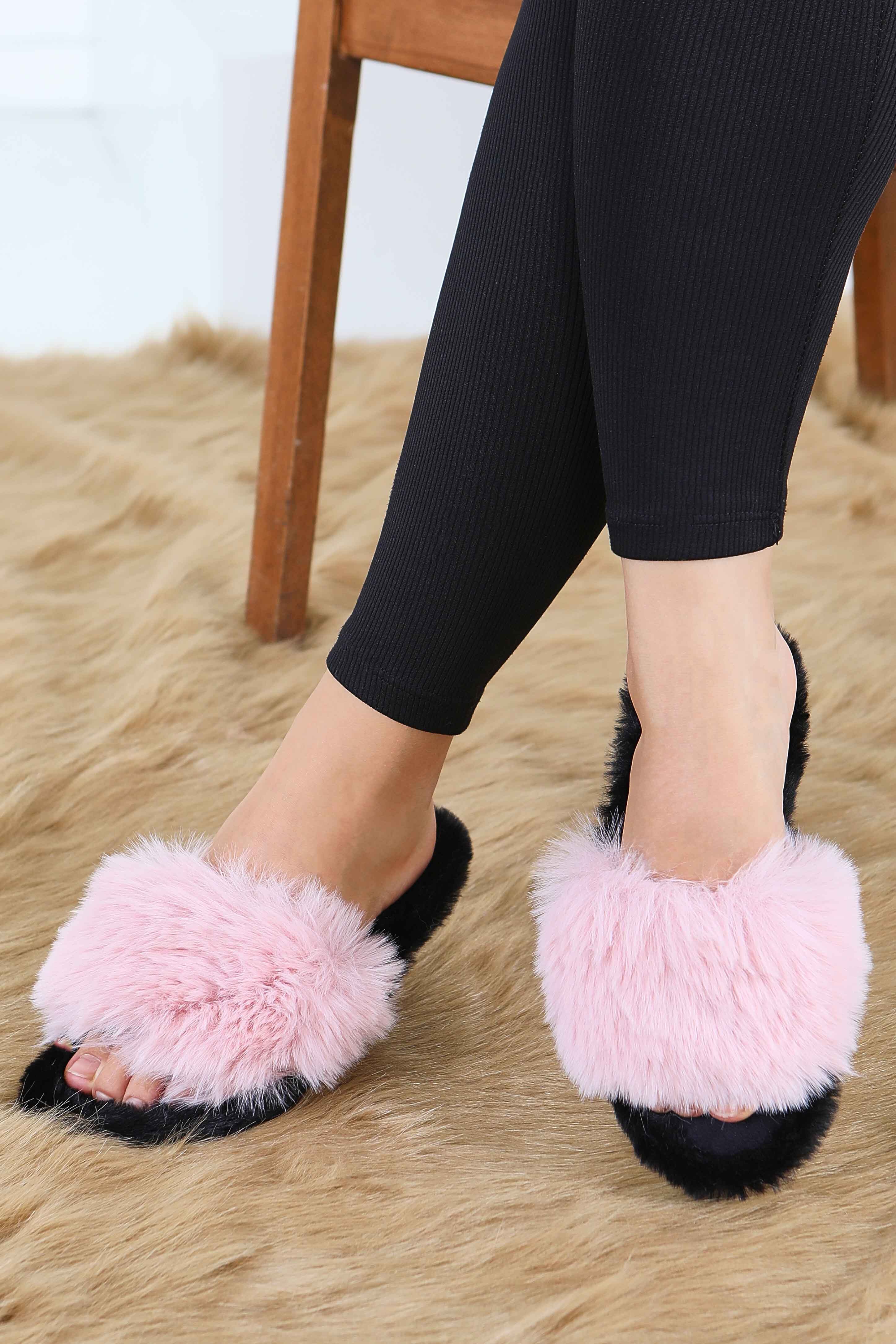 Kadın Pembe Ponponlu Ev Terliği - 27782-PEMBE - 3