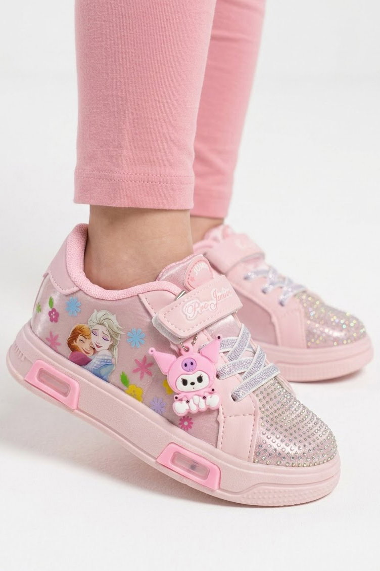 Kadın Pembe Taşlı Baskılı Pro Kız Çocuk Spor Ayakkabı - 28583-PEMBE - 1