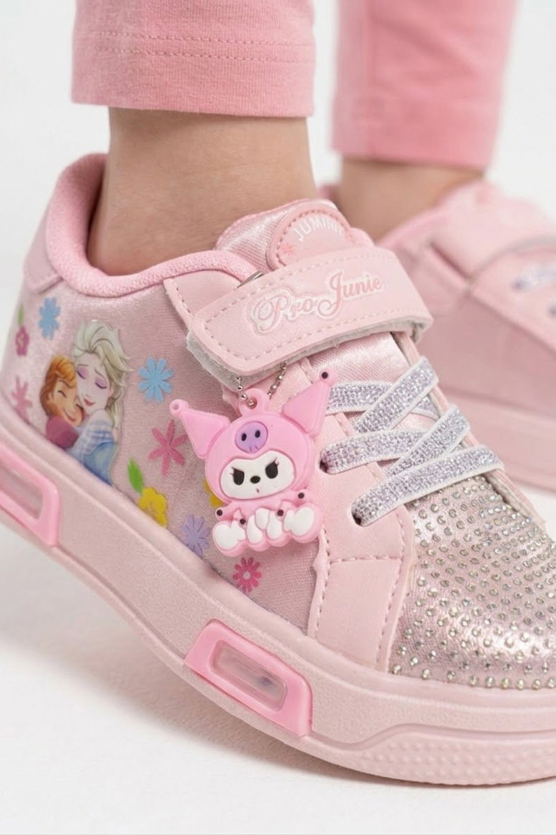 Kadın Pembe Taşlı Baskılı Pro Kız Çocuk Spor Ayakkabı - 28583-PEMBE - 3