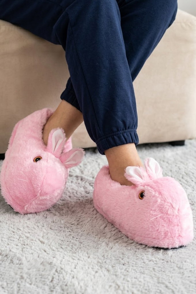 Kadın Pembe Tavşanlı Panduf - 29151-PEMBE - 1