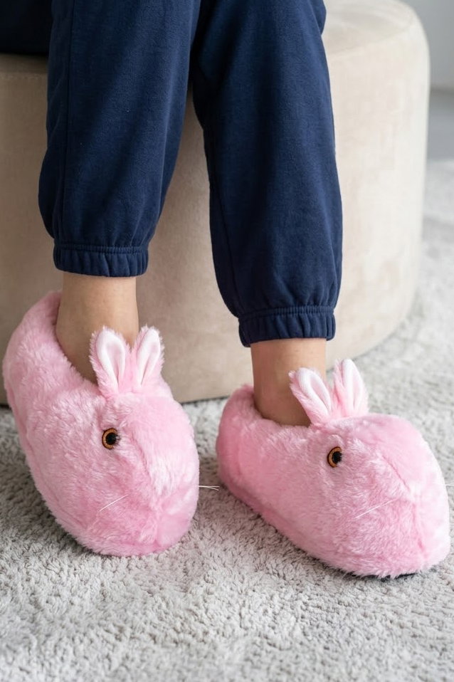 Kadın Pembe Tavşanlı Panduf - 29151-PEMBE - 2