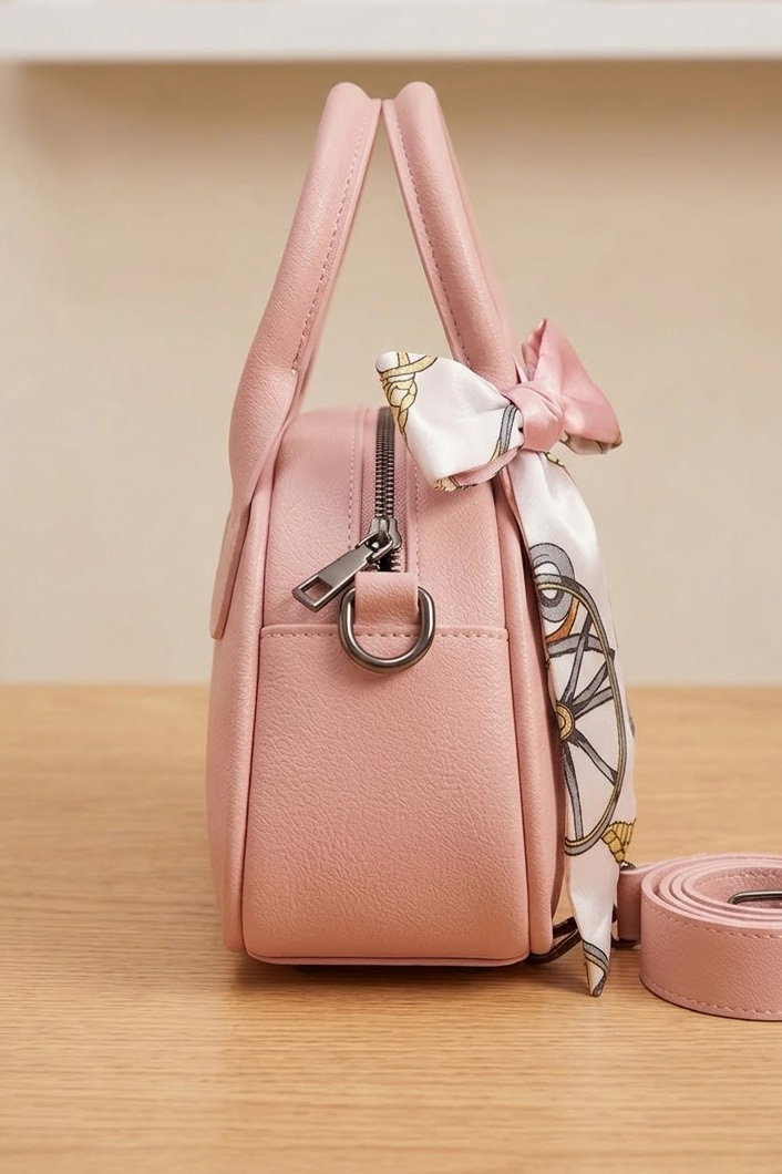 Kadın Pudra Flarlı Mini El Çantası - 28552-PUDRA - 2